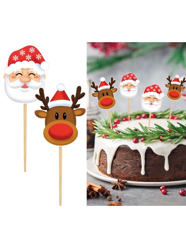 Santa kerst cupcake taart versiering 12 stuks