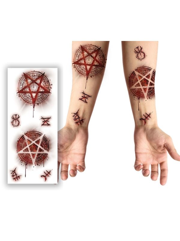 Satanische tatoo stickervel