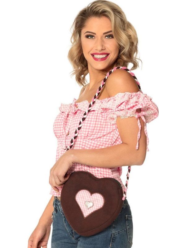 Schoudertasje Hart Oktoberfest Roze