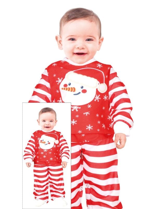 Sneeuwpop kerst jumpsuit baby