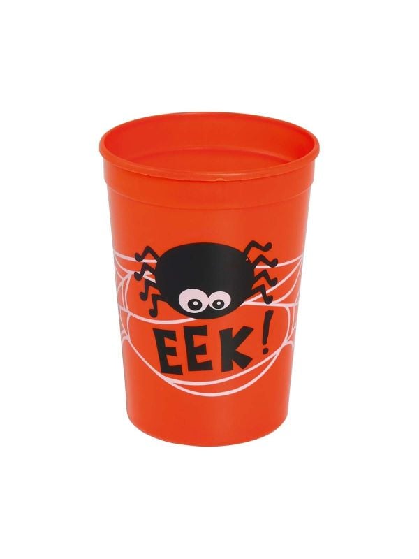 Spider oranje halloween party beker plastic