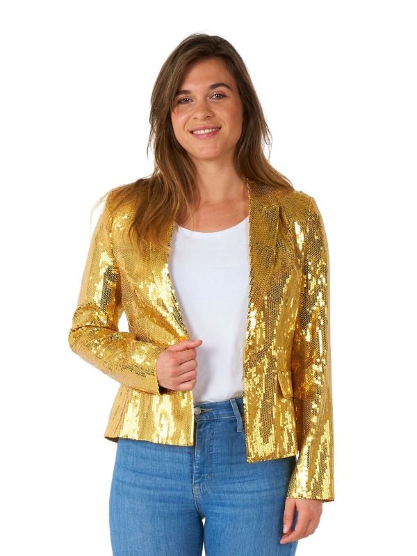 Suitmeister Dames Blazer Pailletten Goud