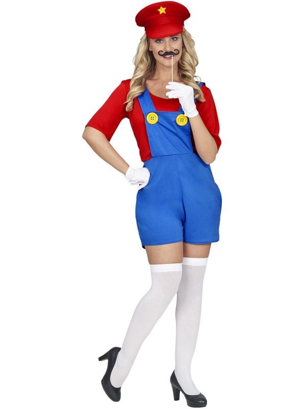 na school Sportschool luister Super Mario kostuum dames | Carnavalskleding.nl