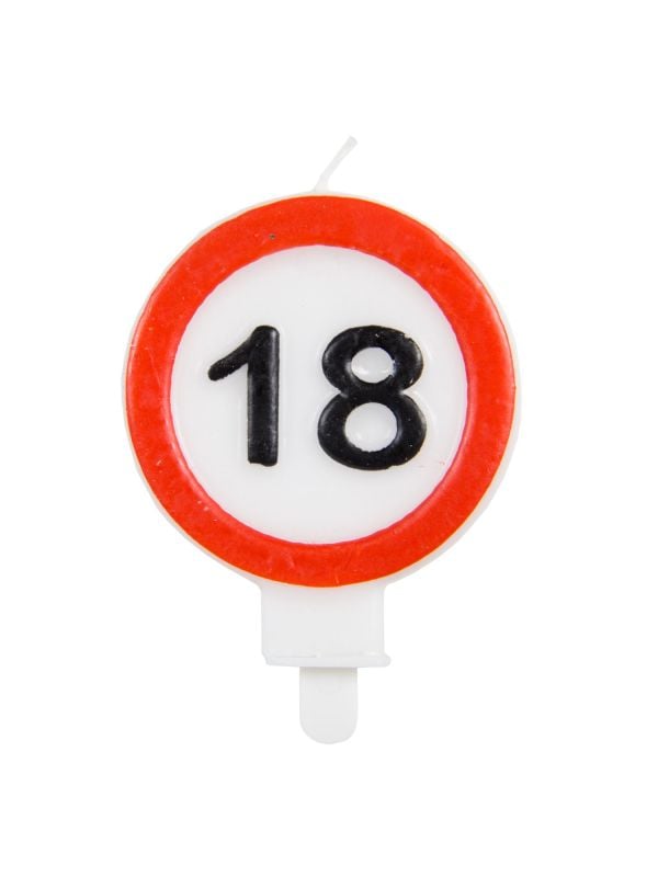 Taartkaars verkeersbord 18 jaar