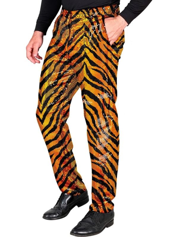 Tijger pailletten broek