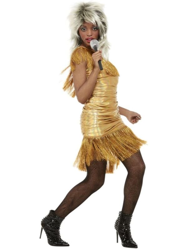 Tina Turner Dames Kostuum Goud