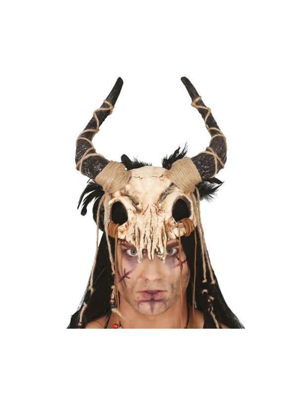 Tribal rammasker met horens