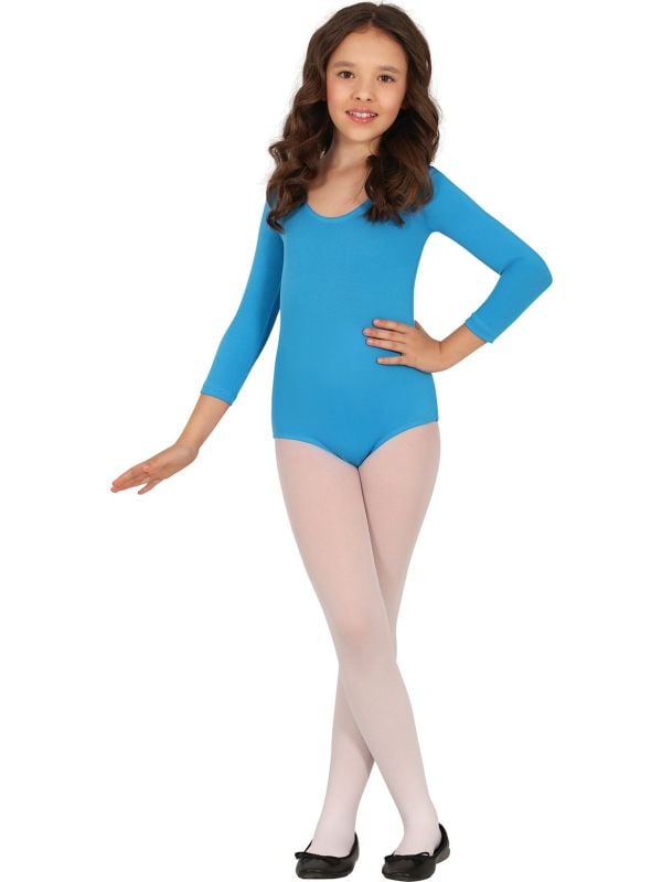 Turquoise Lange Mouwen Leotard kind