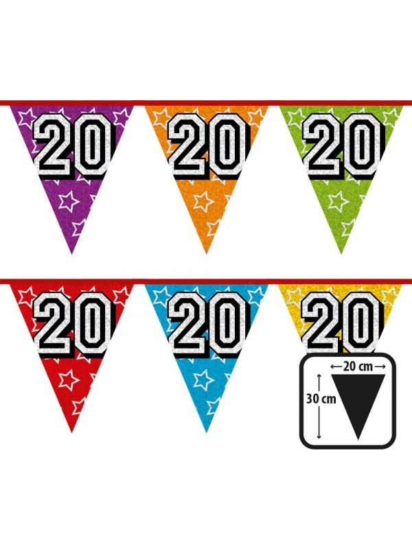 Verjaardag vlaggetjes 20 jaar