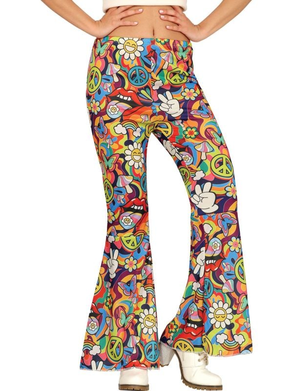 Vrolijke Hippie Flared Broek Vrouwen