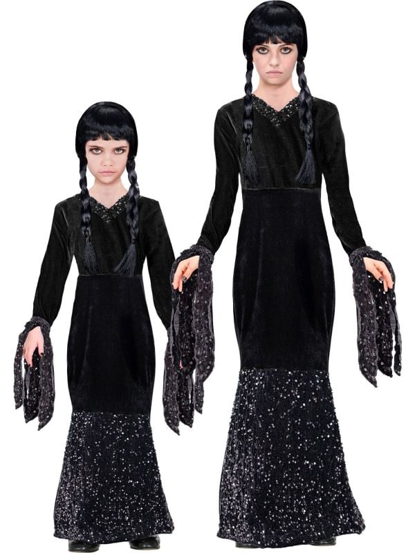 Wednesday Addams family jurk meisjes pailletten