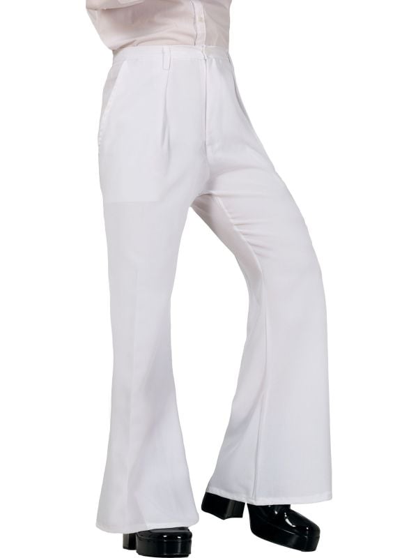 Witte Disco Broek 70's Stijl