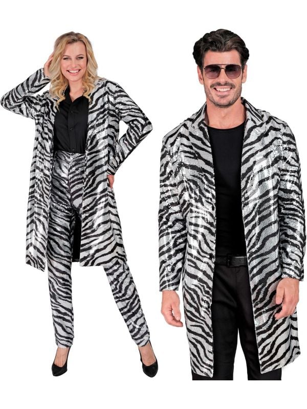 Zebra pailletten jas