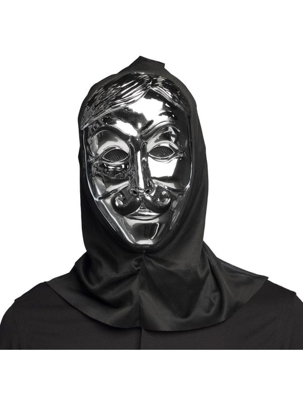 Zilveren Gezichtsmasker met Kap Halloween