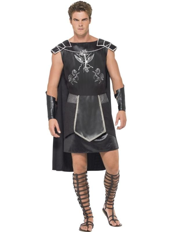 Zwart gladiator mannen kostuum