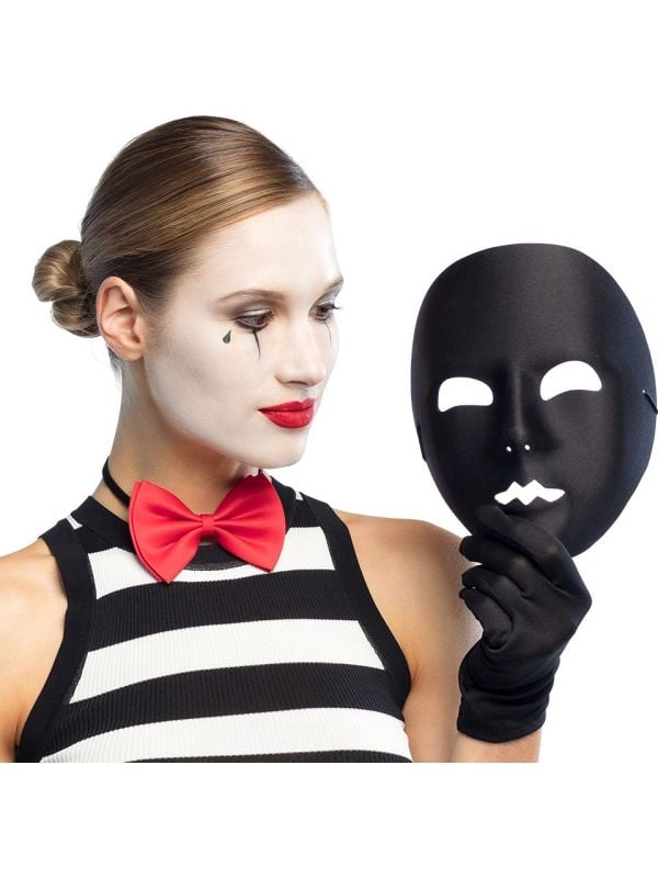 Zwart Mime Gezichtsmasker