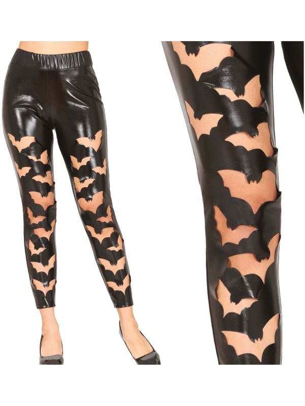 Zwarte legging vleermuizen dames