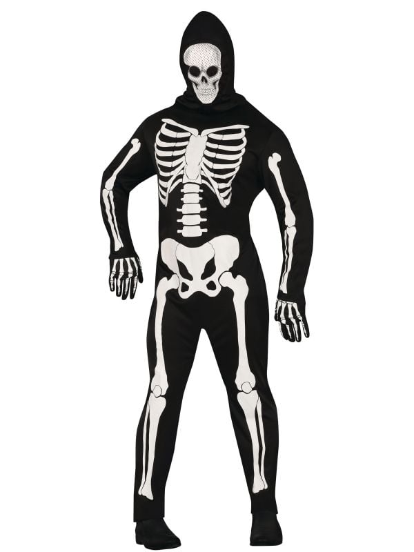 Zwarte skelet jumpsuit halloween