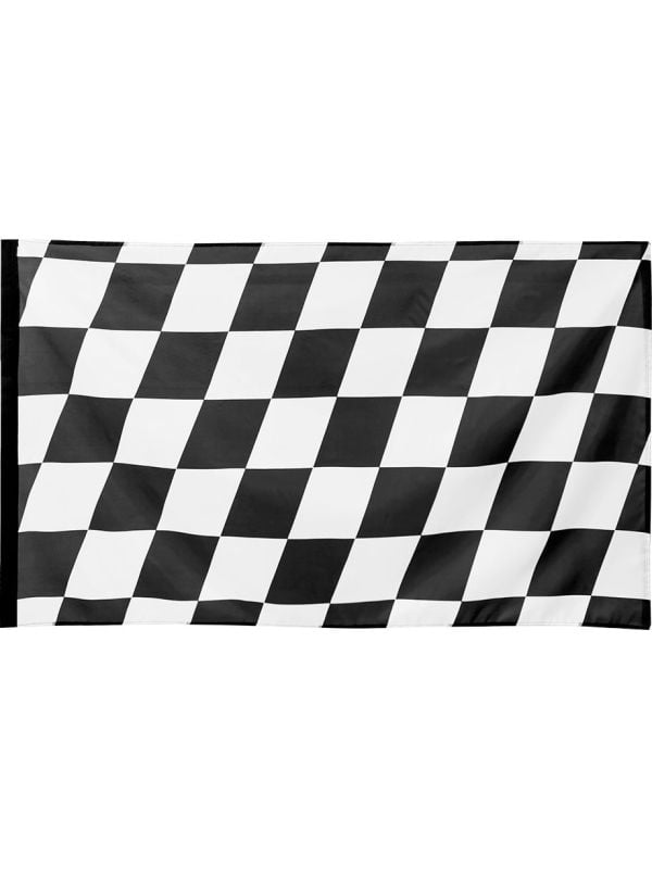 Zwart/Witte Geblokte Racing Vlag Polyester 90x150cm