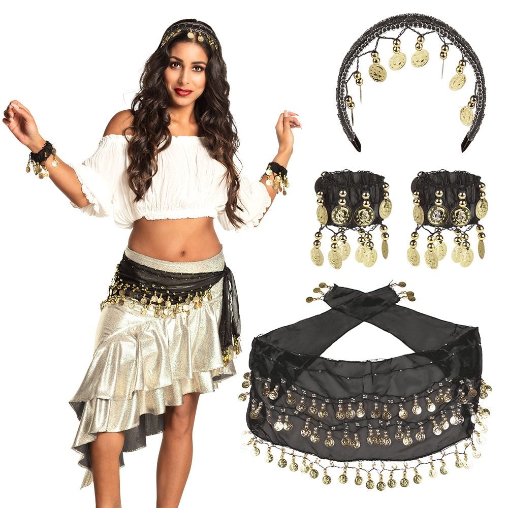 1001 nacht accessoires set zwart