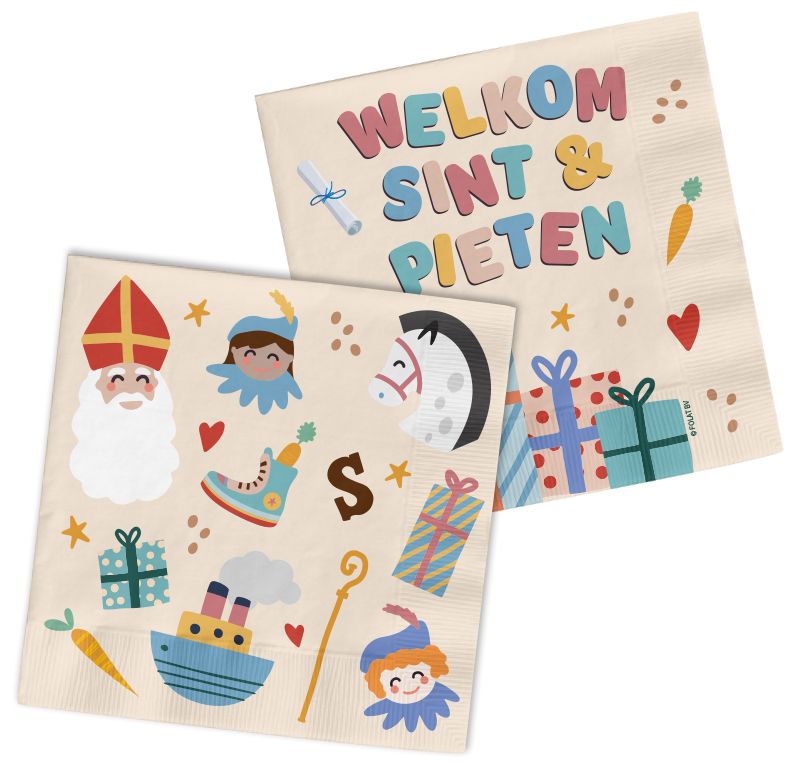 20 servetten Sinterklaas 12,5 x 12,5 cm