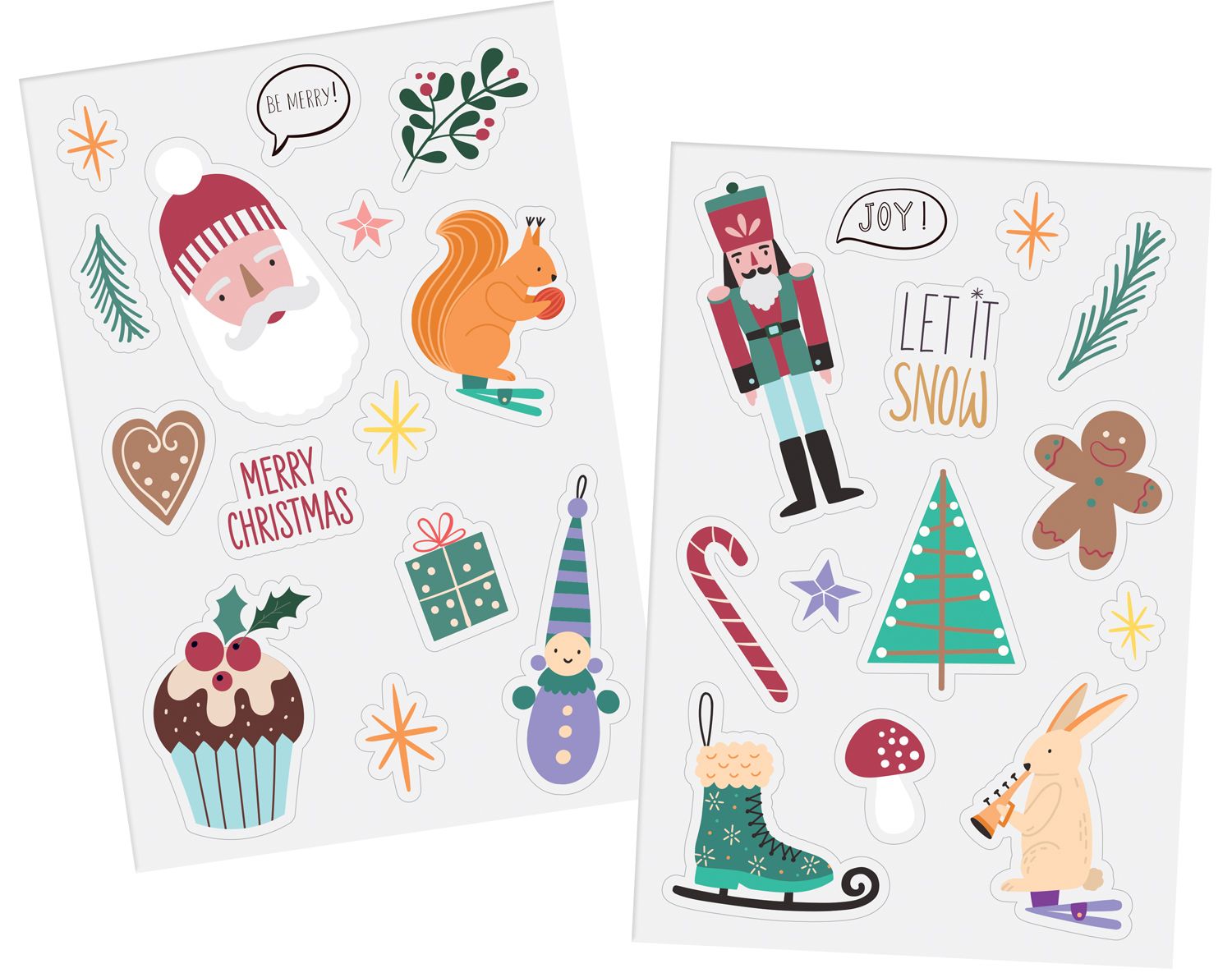 27 raamstickers Kerstfiguren