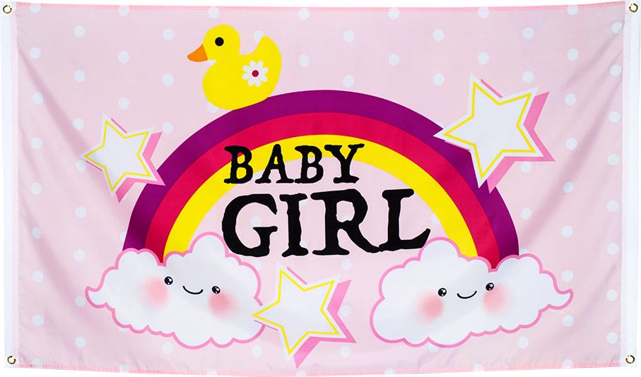 Baby girl babyshower vlag