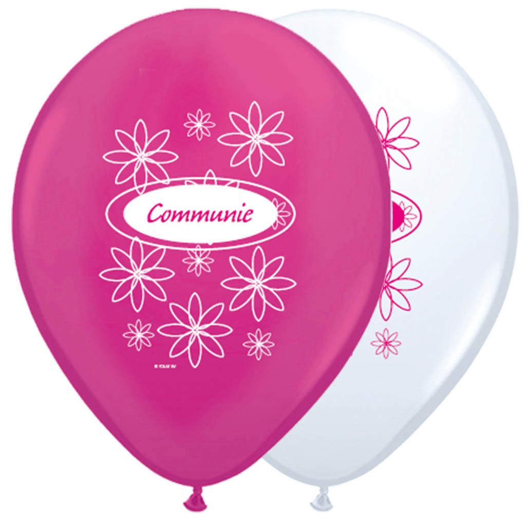 Ballonnen communie roze