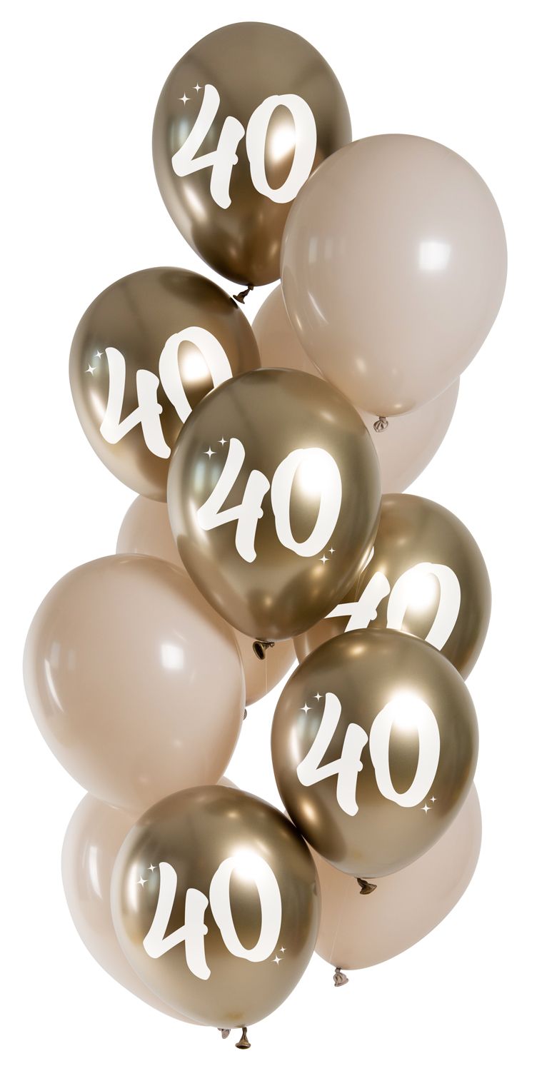 Ballonnen set 40 jaar champagne goud