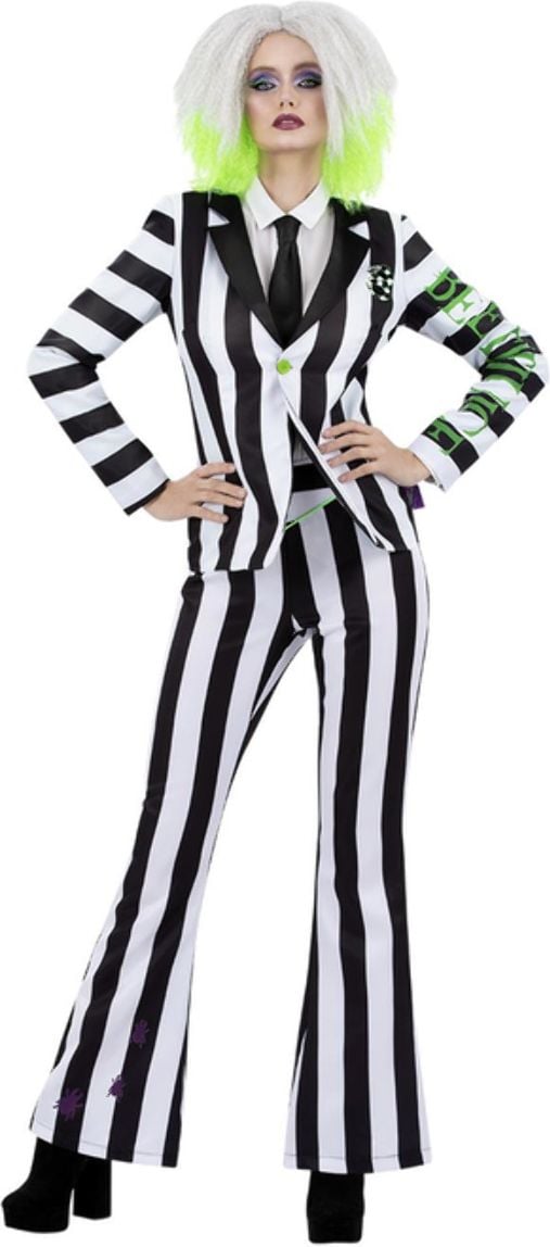 Beetlejuice Dames Outfit Zwart en Wit