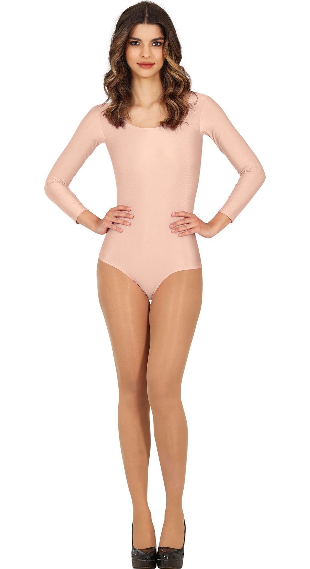 Beige Lange Mouwen Leotard Dames