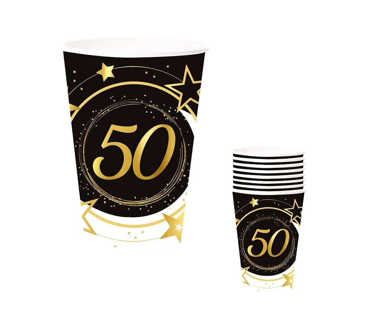 Black gold 50 jaar verjaardag partybekers