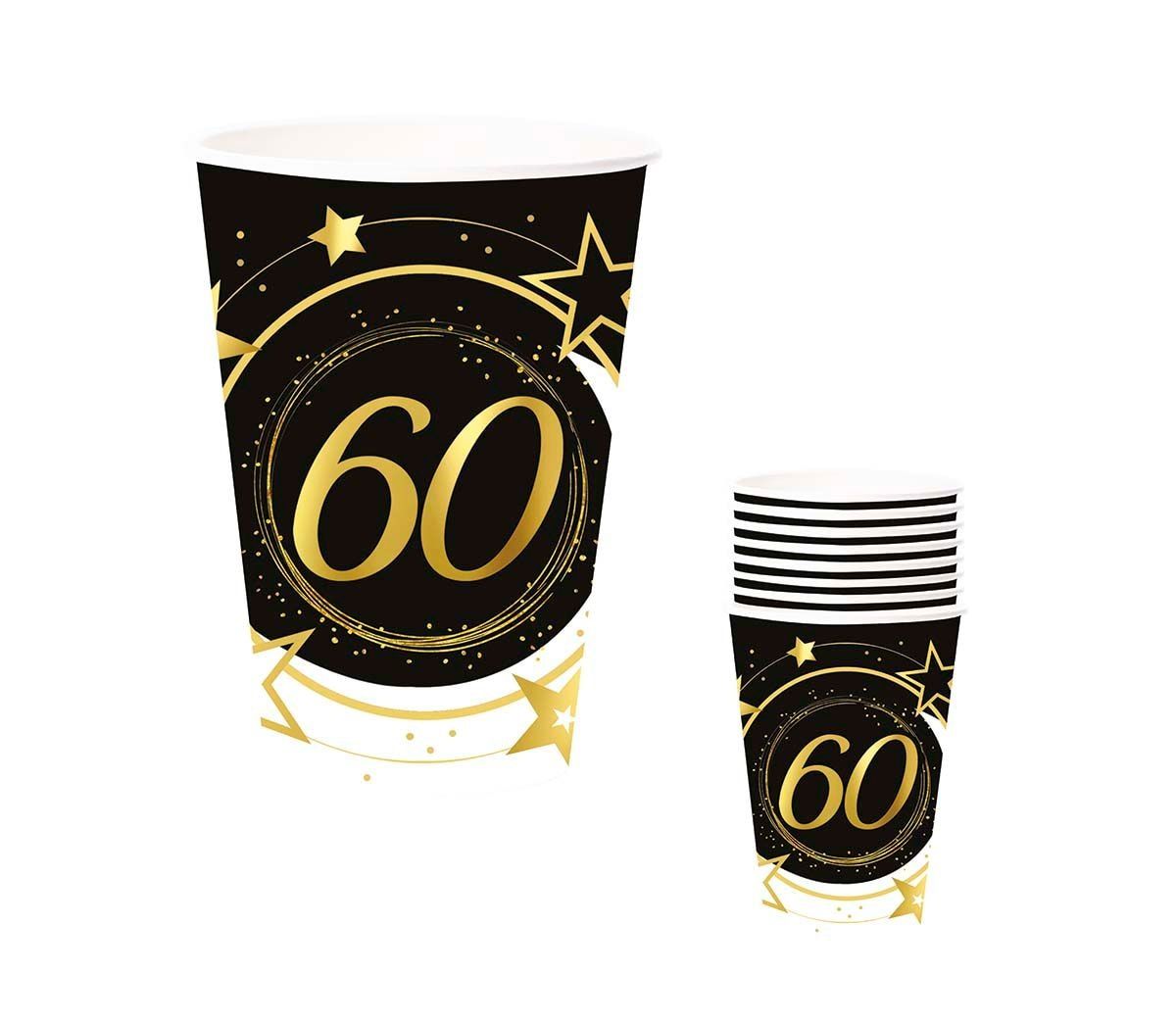 Black gold 60 jaar verjaardag partybekers