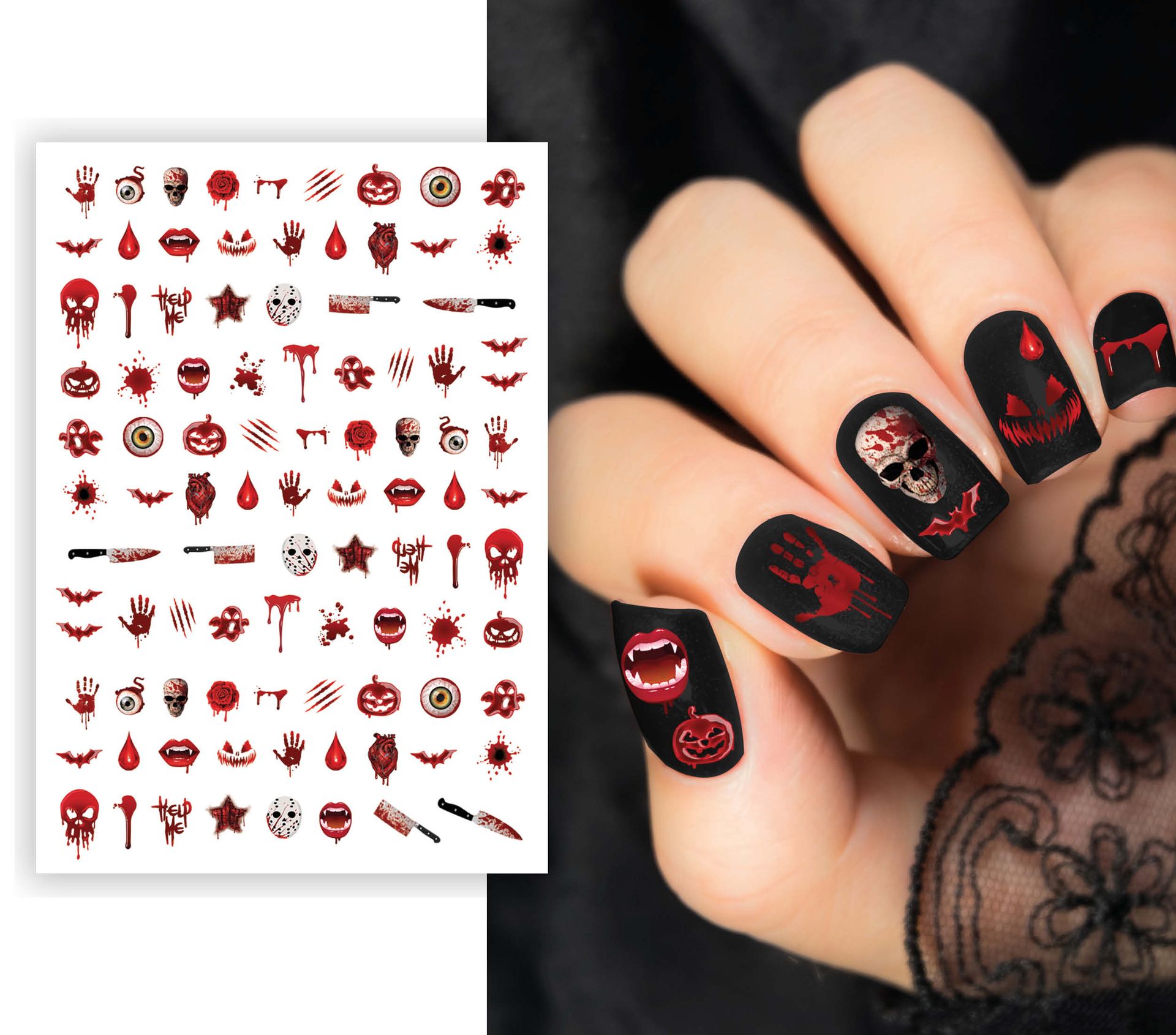 Bloedhorror nagelstickers