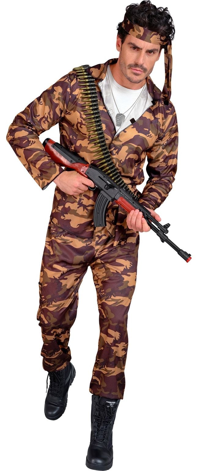 Camouflage soldaat kostuum heren