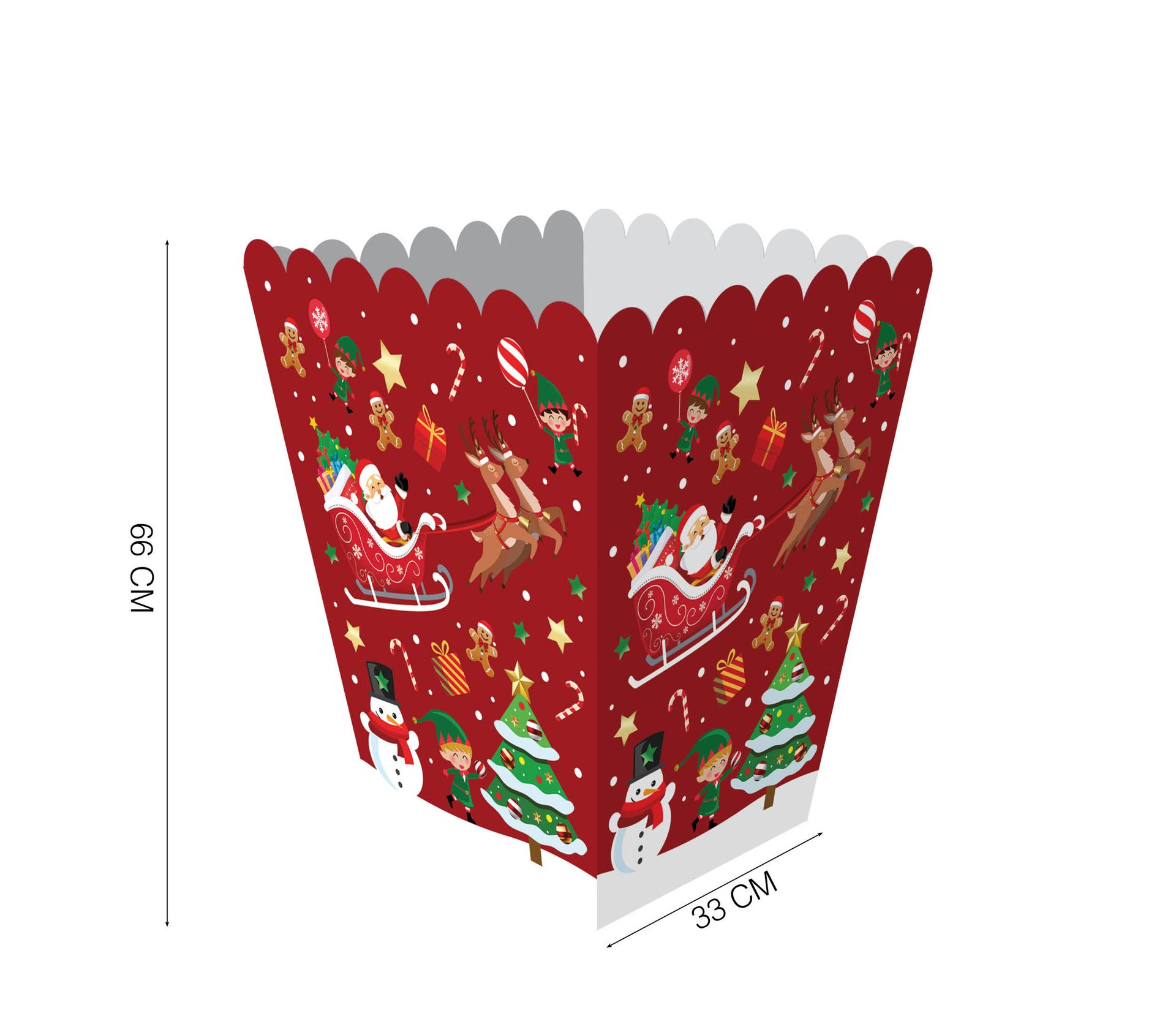 Candy Cane kerst popcorn bakjes 6 stuks