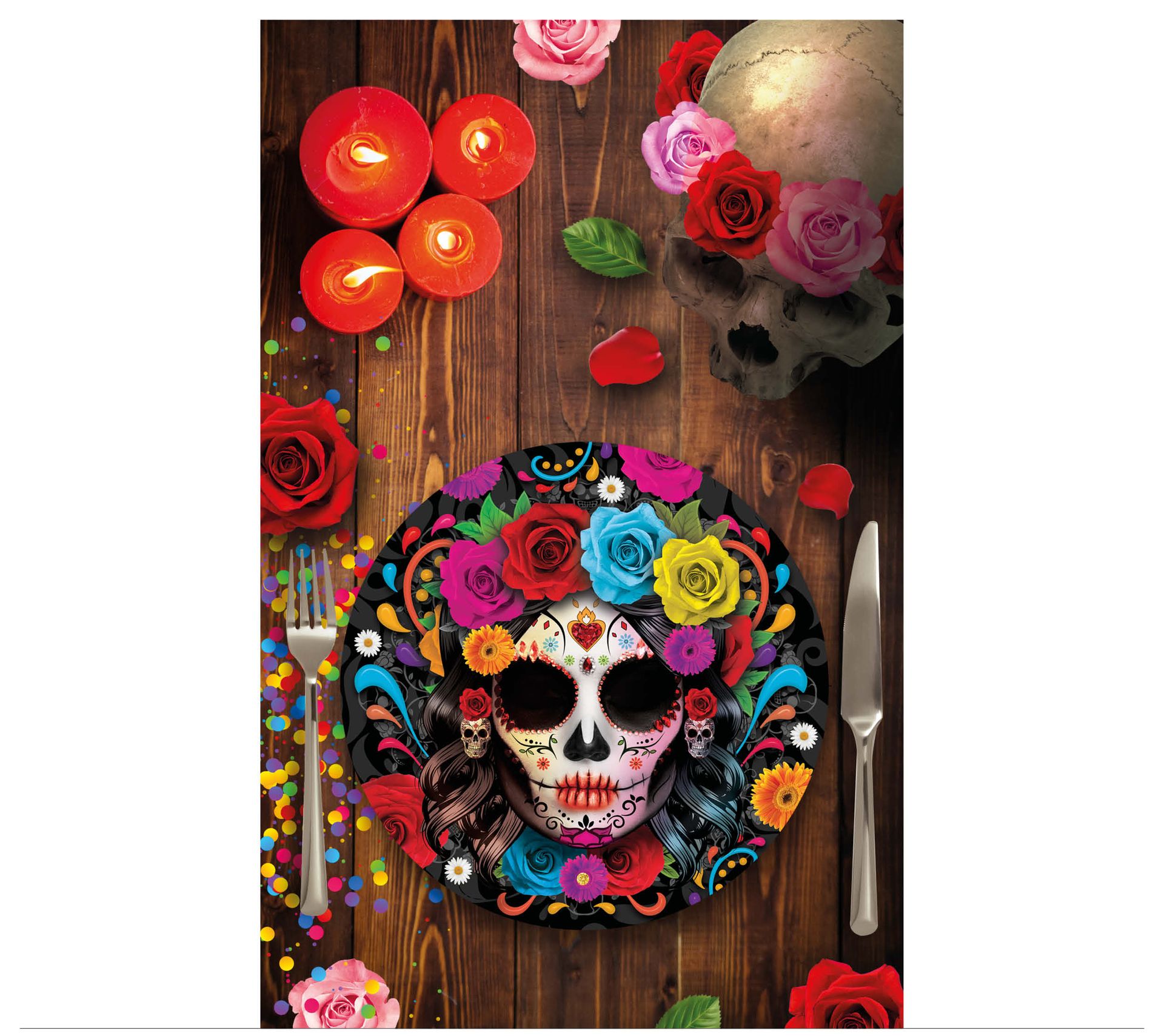 Catrina dia de los muertos bordjes