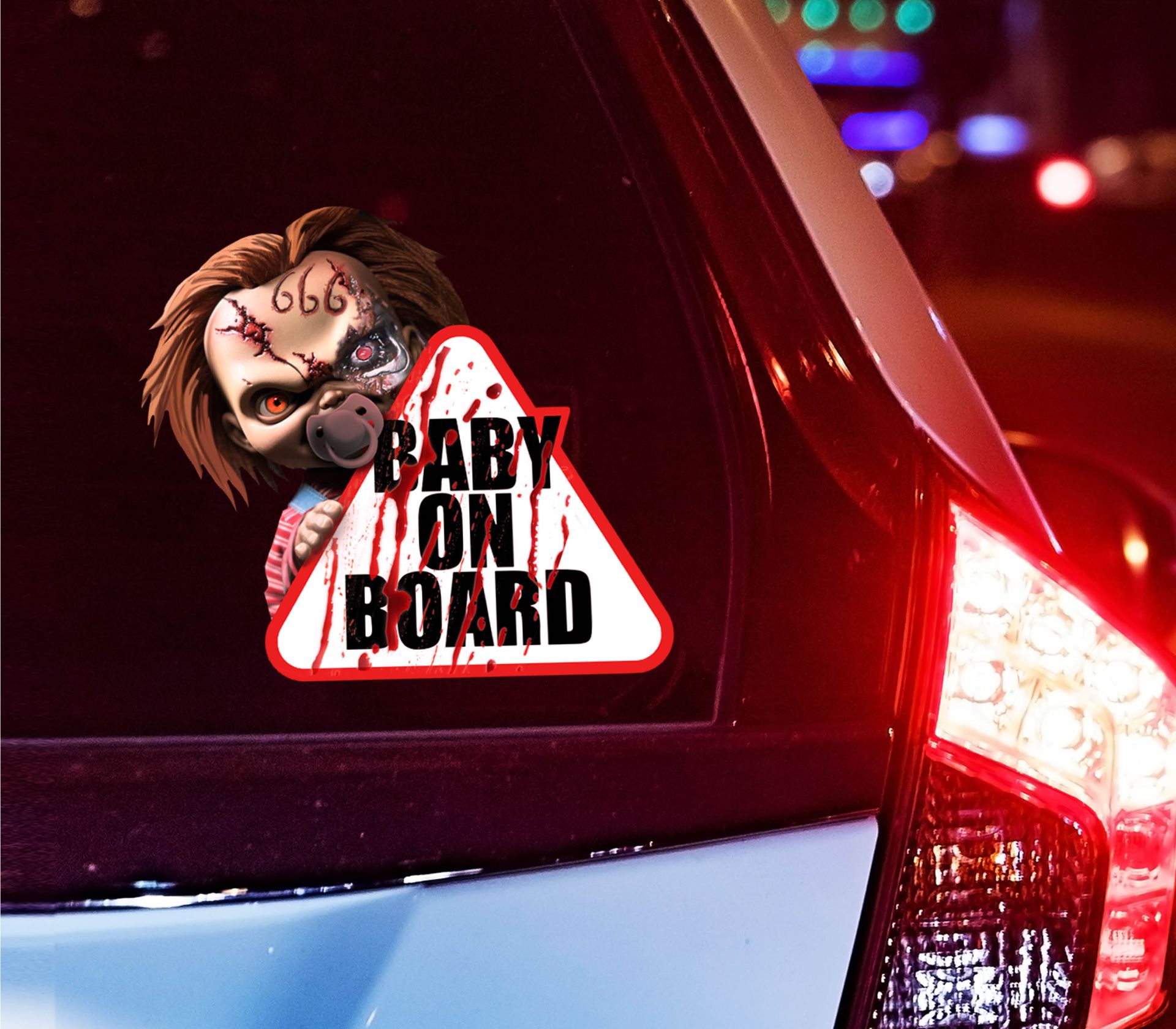 Chucky baby on board auto sticker