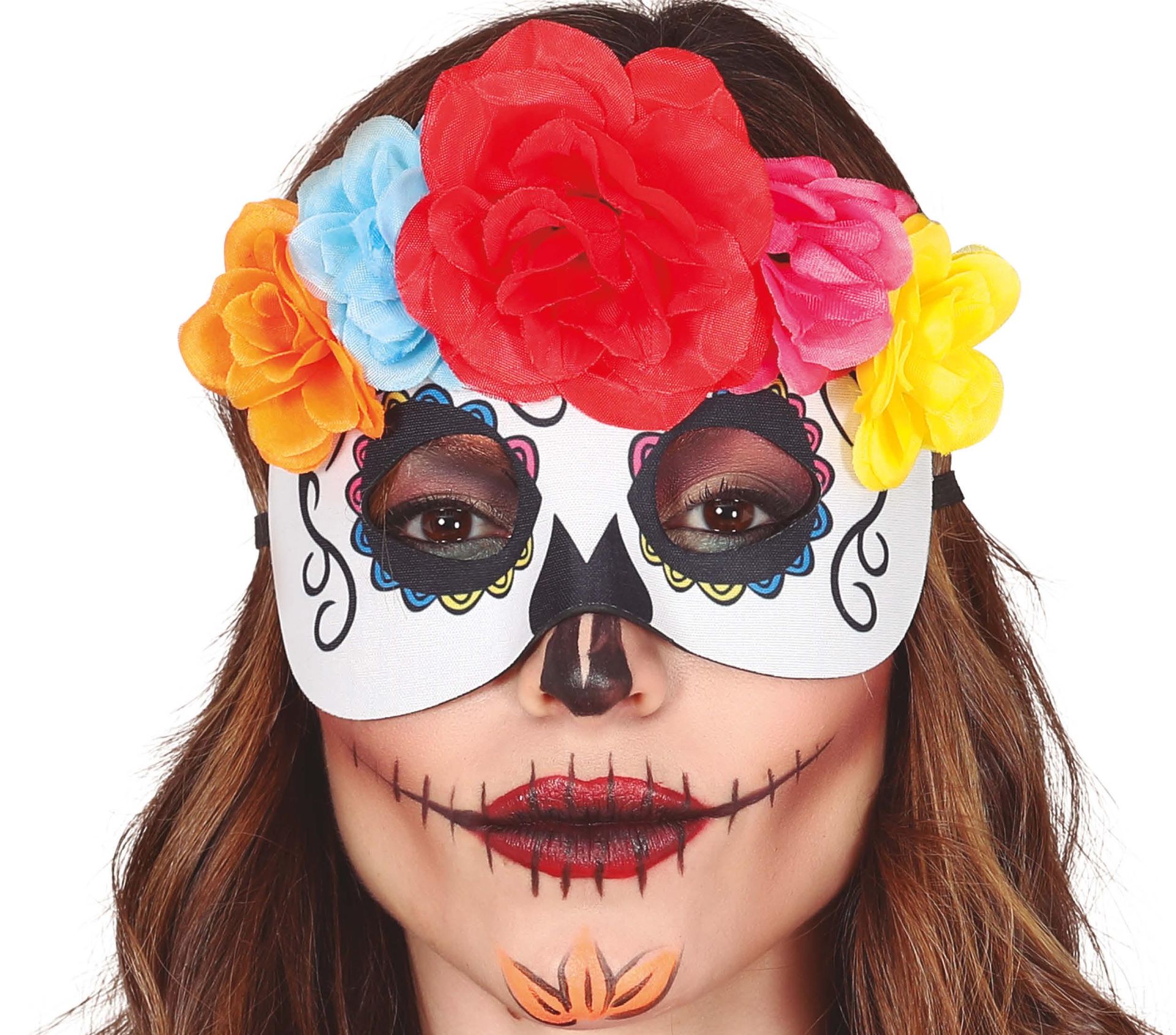 Dia de los muertos bloemen masker