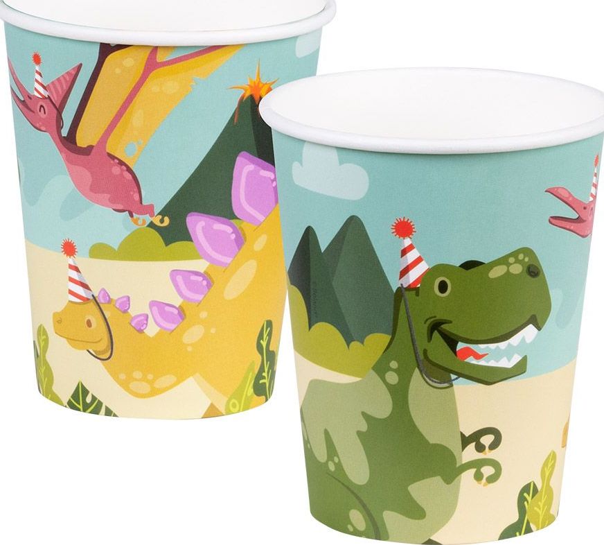 Dino Party Papieren Bekertjes 10 stuks