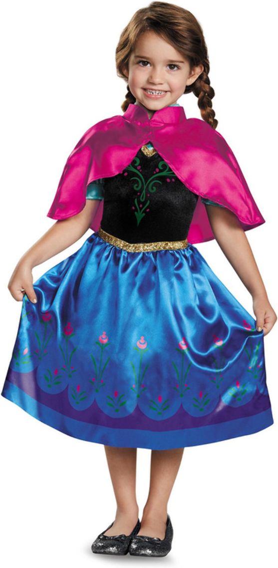 Disney Frozen Anna Jurk Meisjes Blauw en Roze