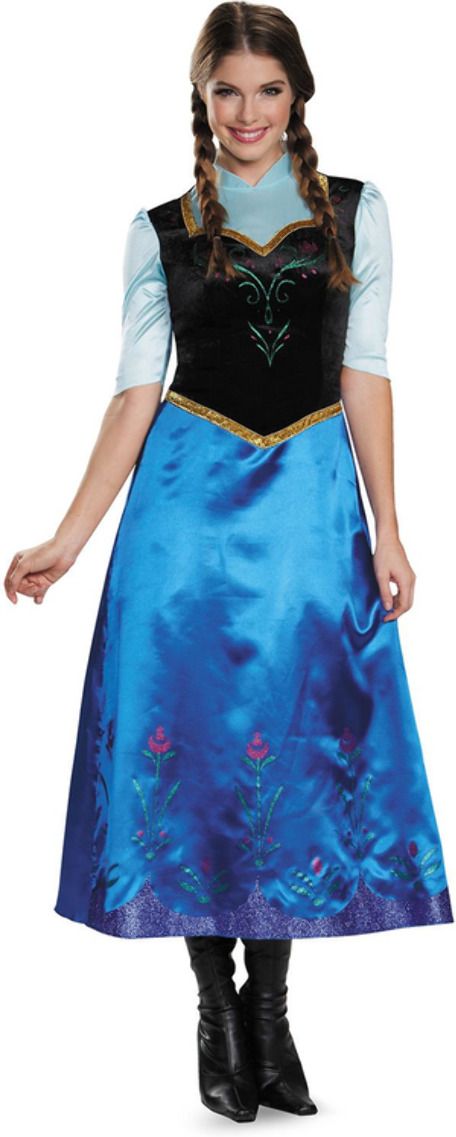 Disney Frozen Anna Vrouwen Kostuum Blauw