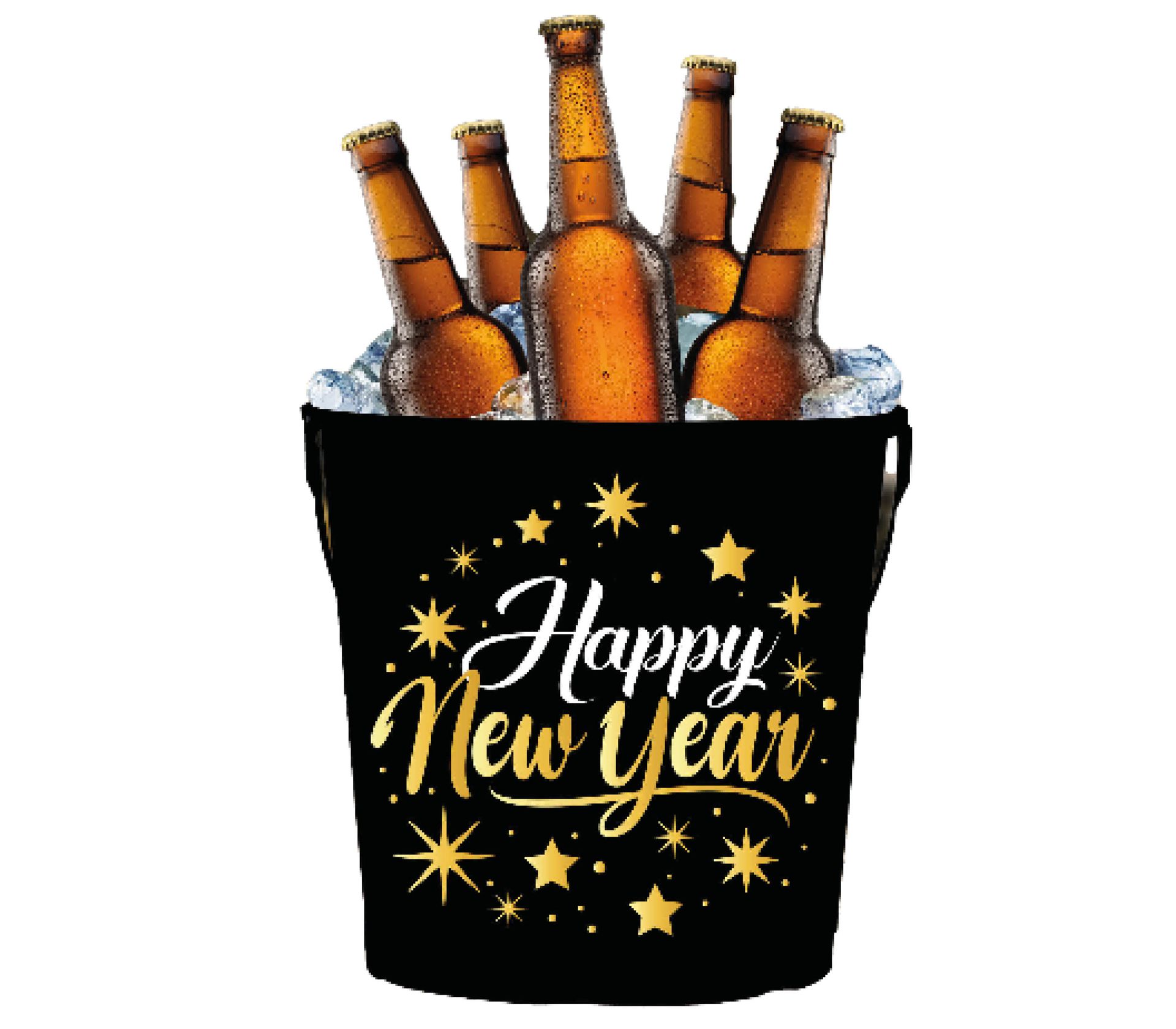 Feestelijke happy new year drank koeler emmer