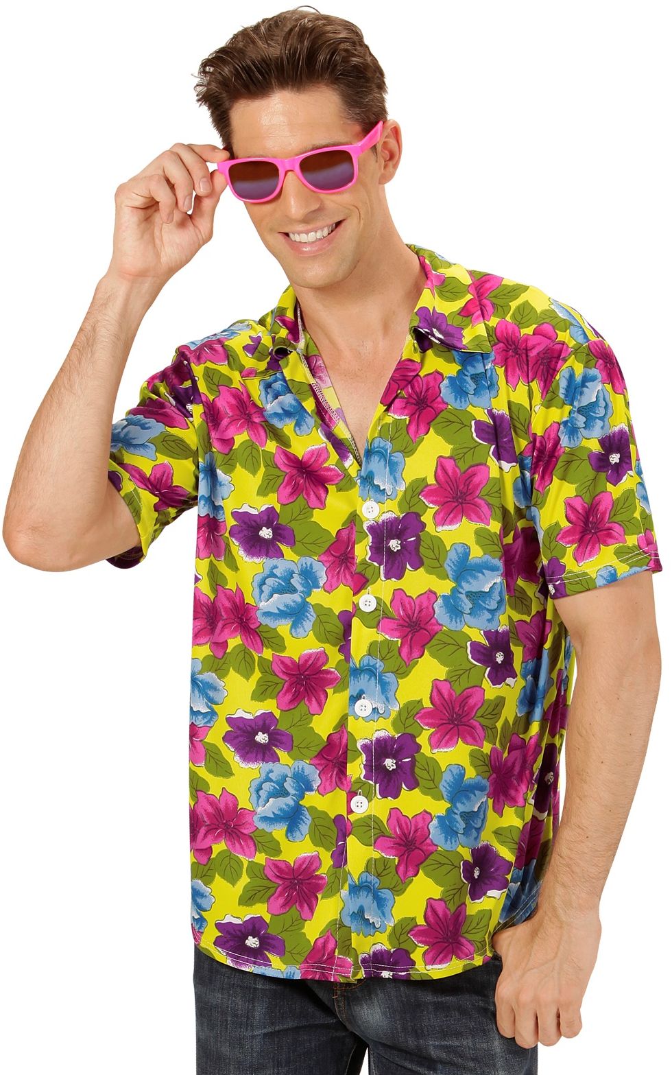 Flowers hawaii shirt geel