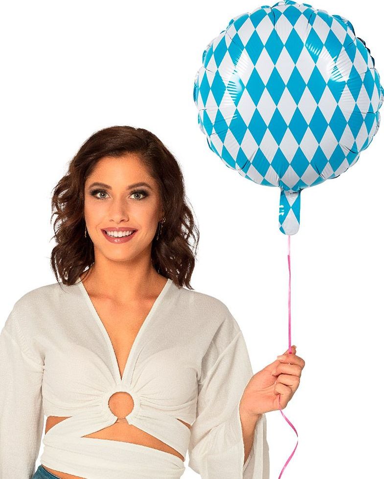 Folieballon Beierse Stijl Blauw Oktoberfest 45cm