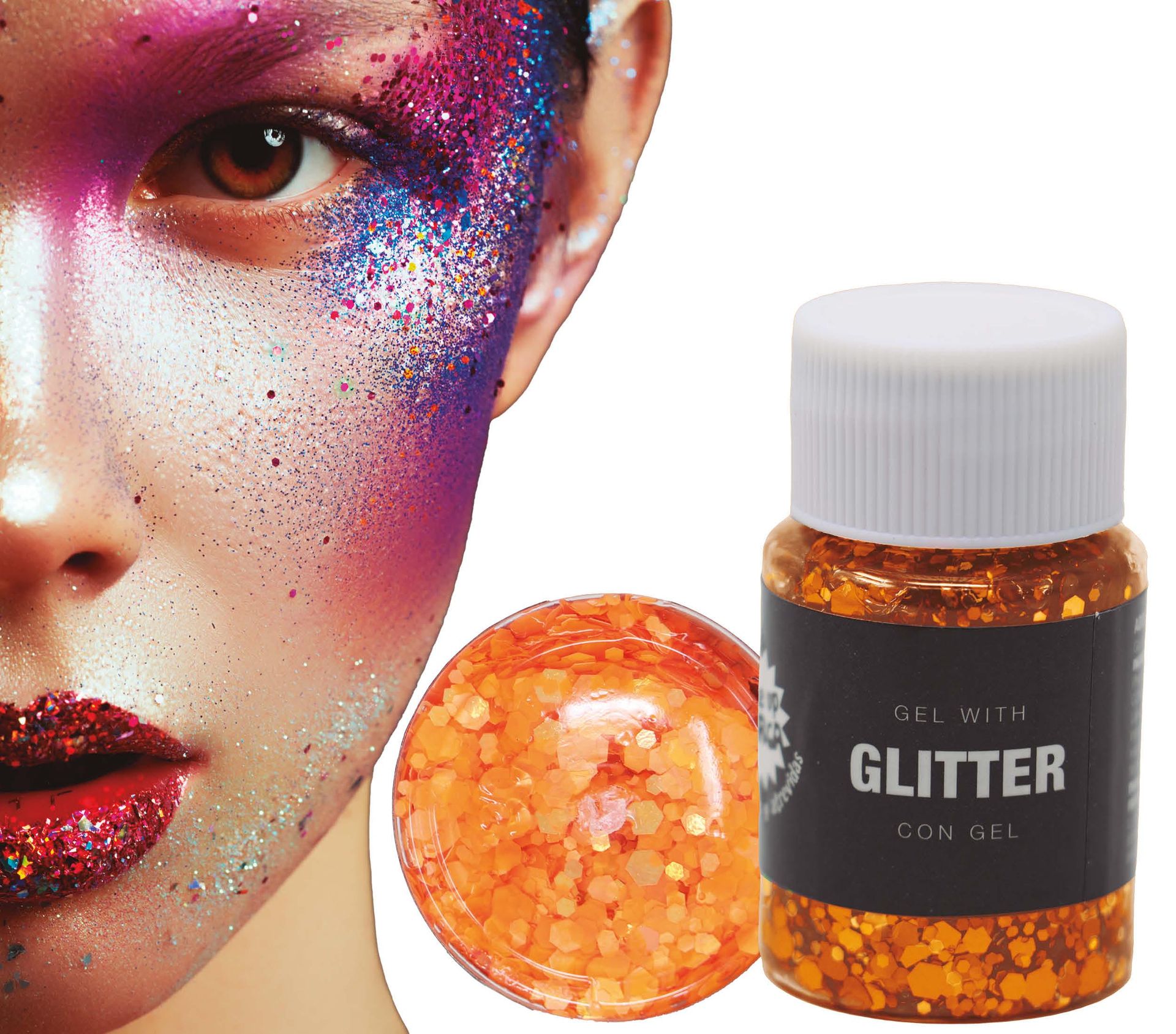 Glittergel oranje