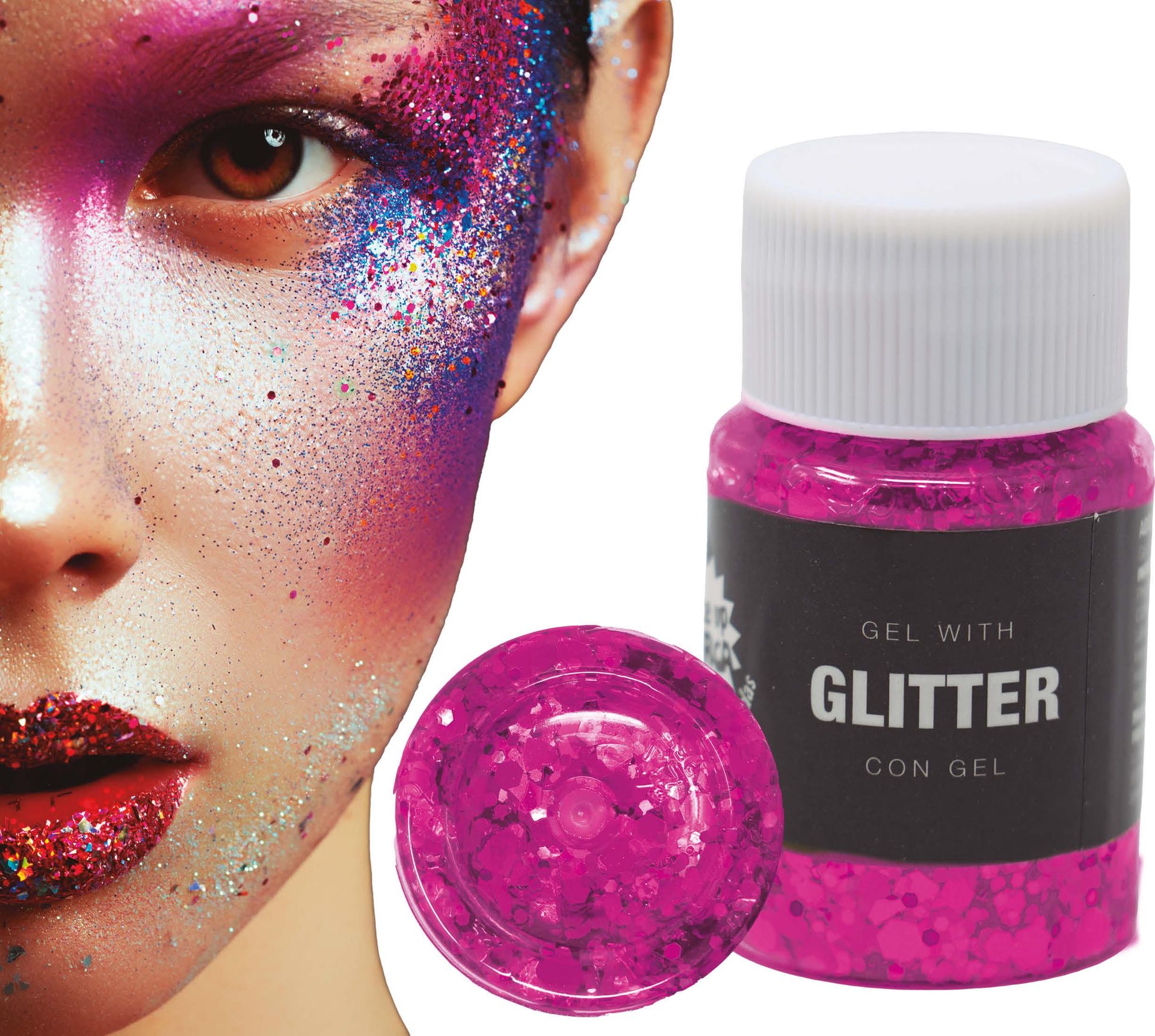 Glittergel paars magenta