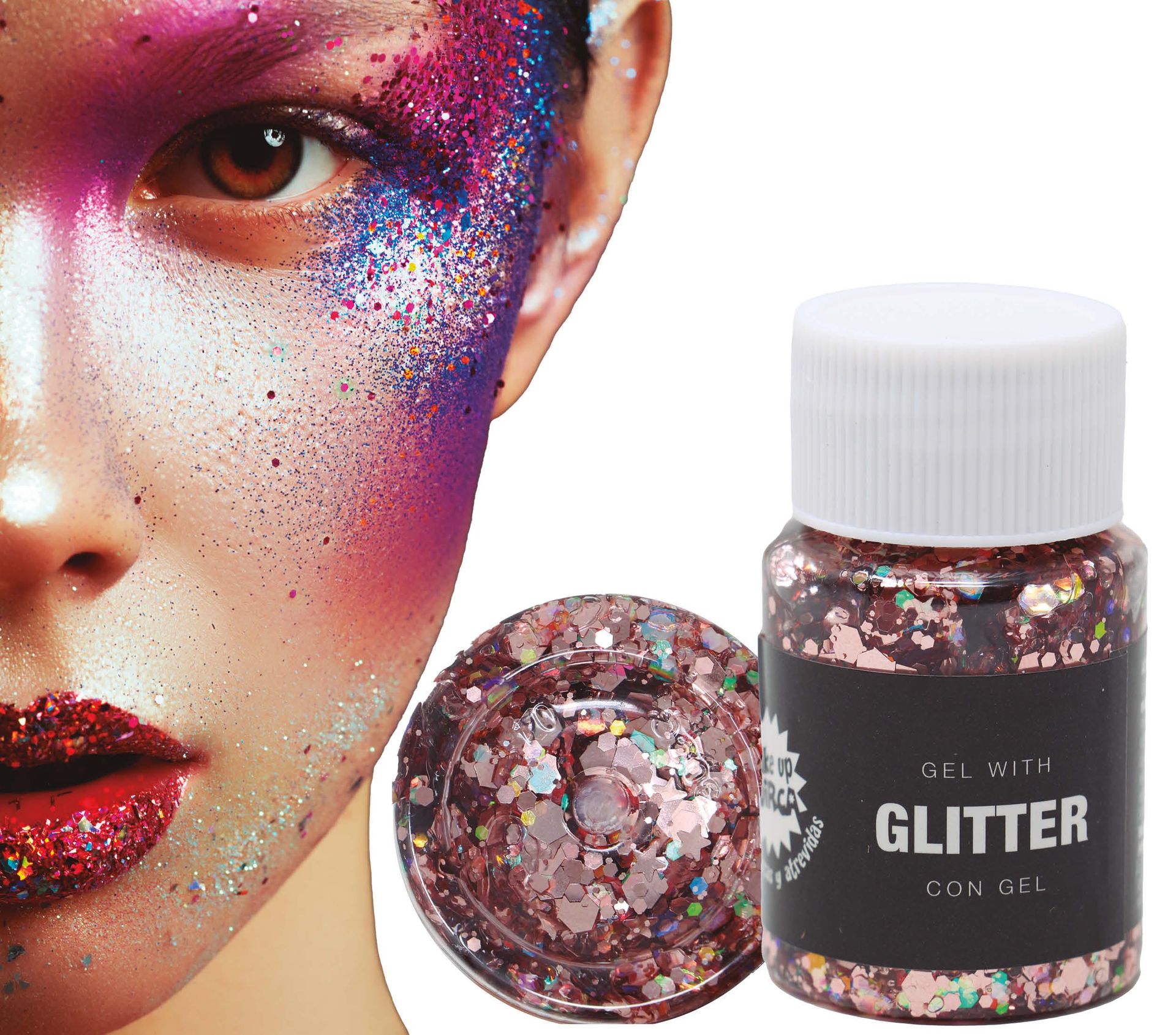 Glittergel rozé zwart