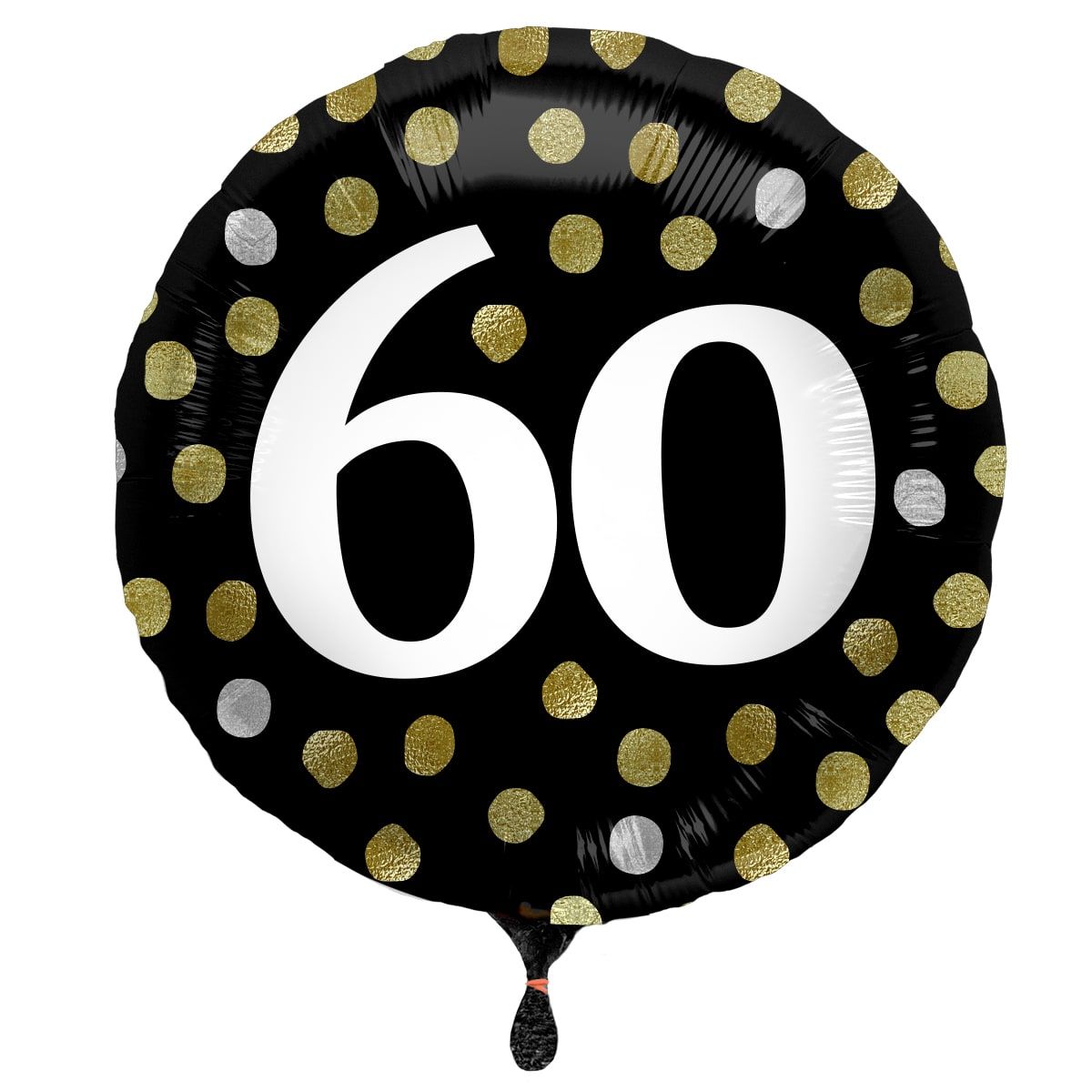 Glossy verjaardag 60 folieballon zwart