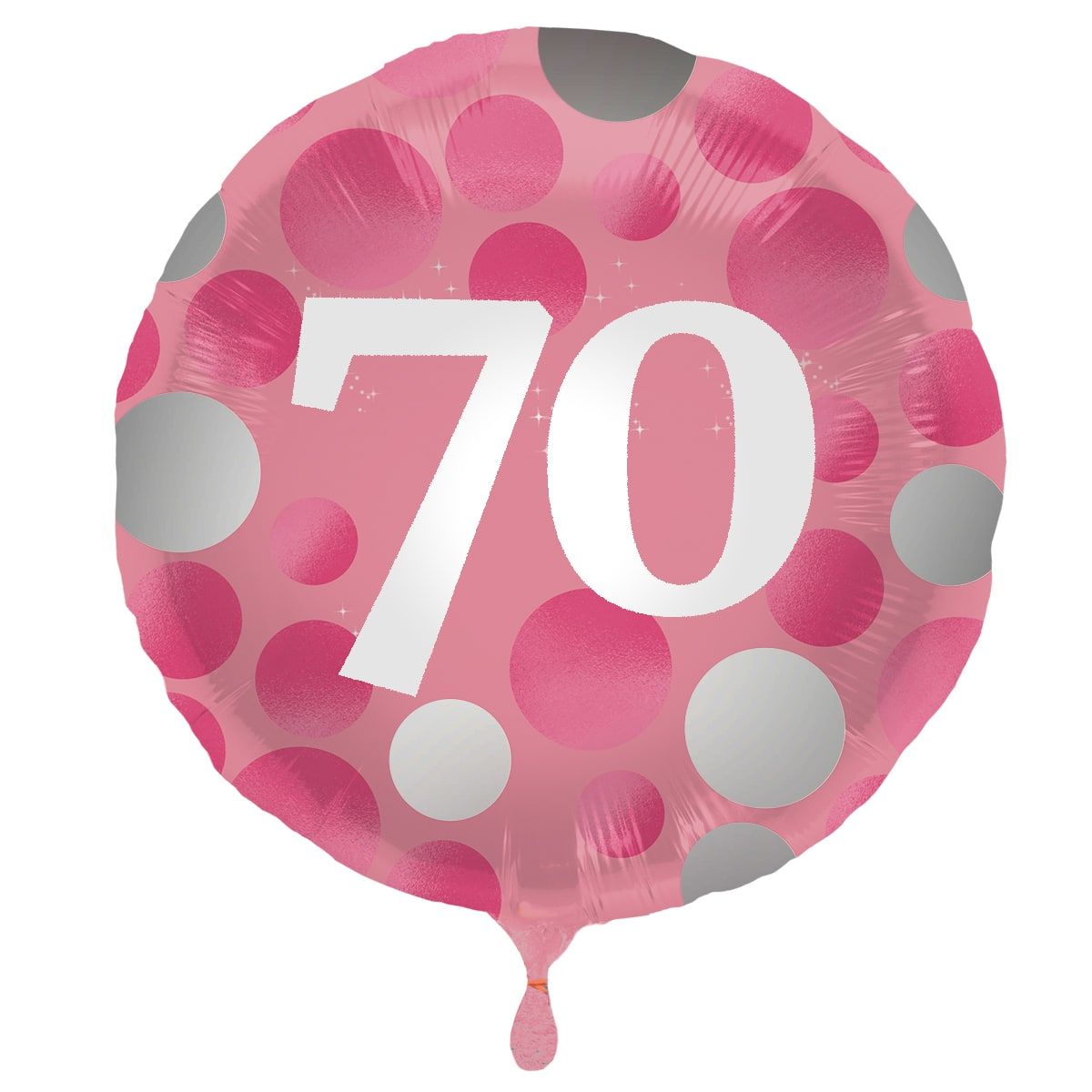 Glossy verjaardag 70 folieballon roze